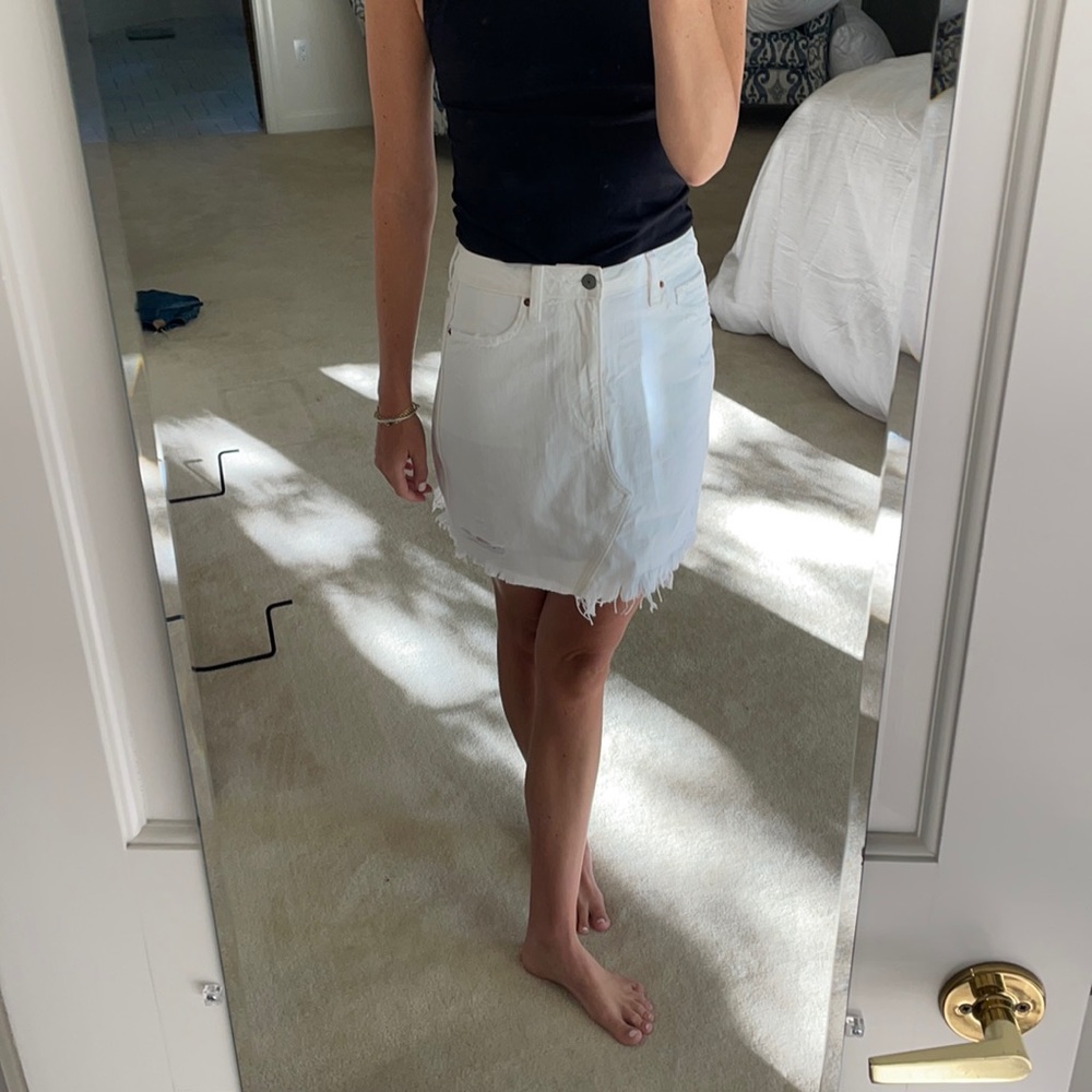 White denim skirt